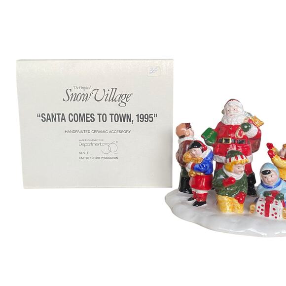Dept 56 "Santa Comes to Town 1995” Original Snow Village Collection Christmas - Picture 1 of 15
